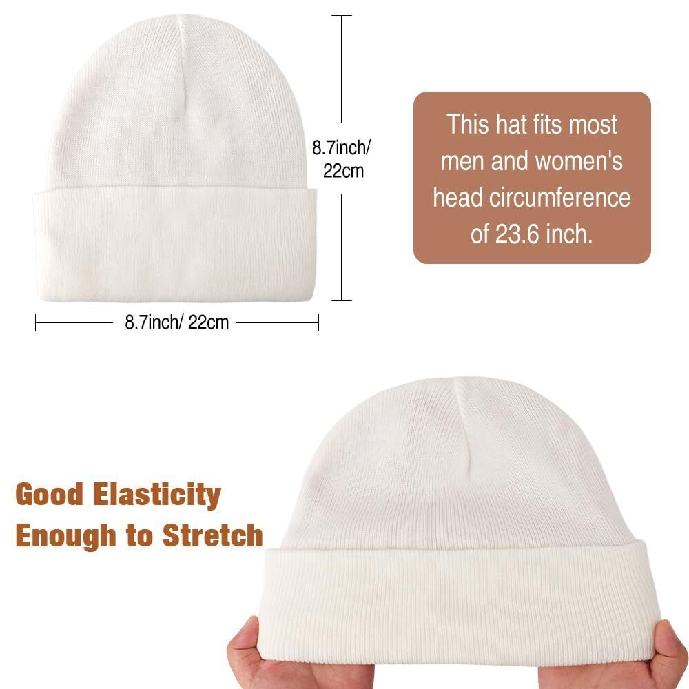 2542 Satin Lined Knit Beanies Hat Warm Silk Lined Winter Hat Soft Slouchy - Picture 2 of 7